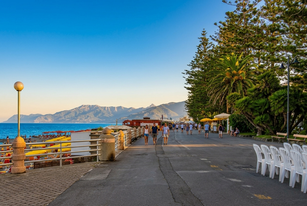 La passeggiata del Lungomare Argentina a Bordighera